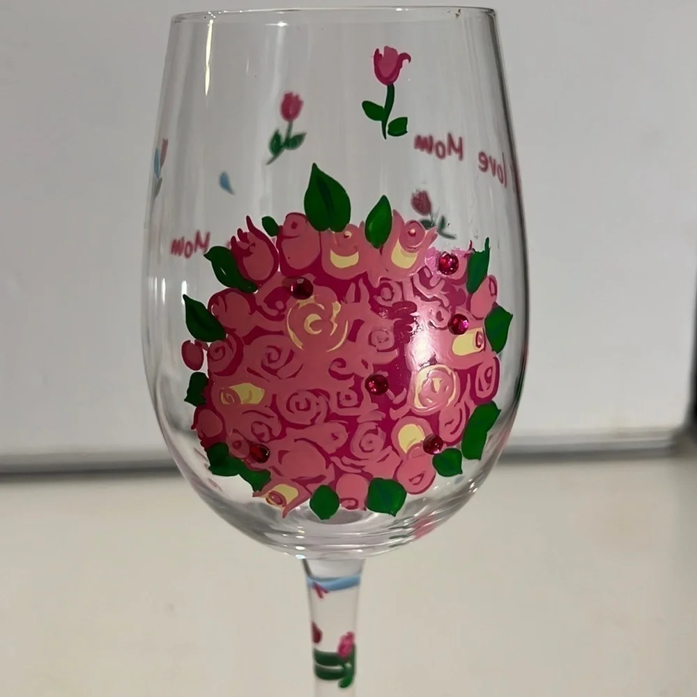 Lolita Mom’s Bouquet Artisan Painted Love My Wine❤️‍🩹